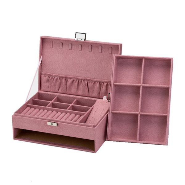 

jewelry settings korean velvet dark green box necklace storage holder flannel gift packaging casket 230407, Slivery;crystal
