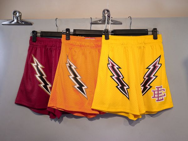 

eric emanuel breathable mesh shorts knee length short pants sportswear jogging basketball pant men women plus size fitness running trackpant, White;black