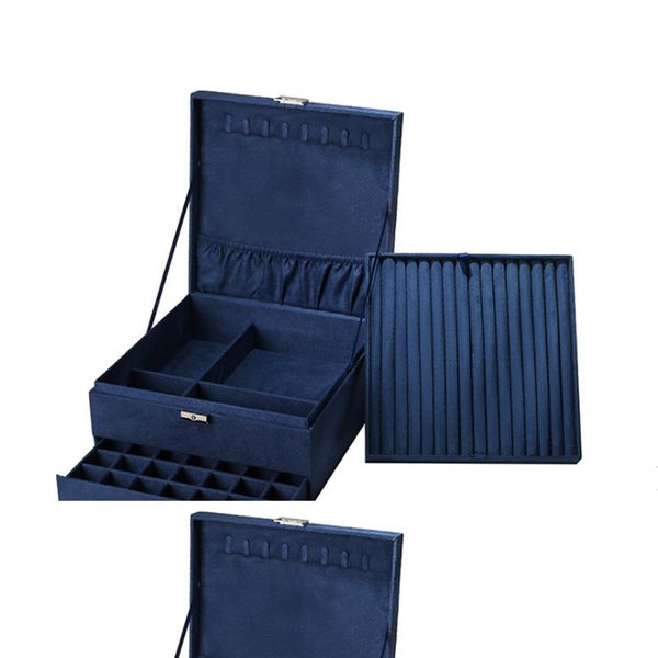 

jewelry settings color 3 layers large space velvet box selling 230407, Slivery;crystal