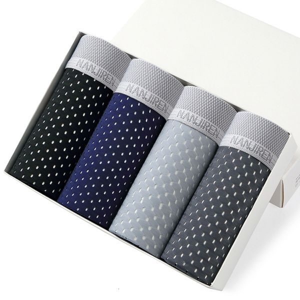 

underpants ice silk men's underwear bamboo ventilation mesh boxing shorts cool men's underwear super breathable ultra thin men&#03, Black;white