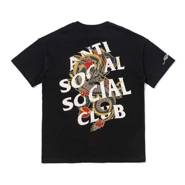 

designer men brand assc limited chinese dragon totem diamond print t-shirt hip hop loose couple wonk, White