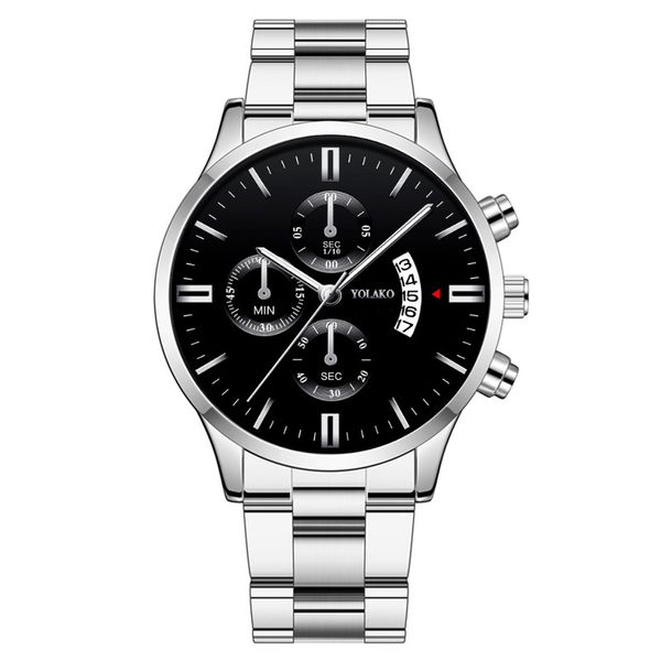 

foreign trade explosions business fashion threeeye sixpin calendar mens watches mens watches steel belt mens factory spot wholesale, Slivery;brown
