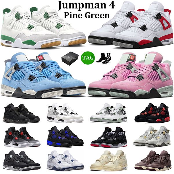 

2023 jumpman 4 basketball shoes men women 4s pine green black cat military black sapphire red thunder university blue pink mens trainers spo