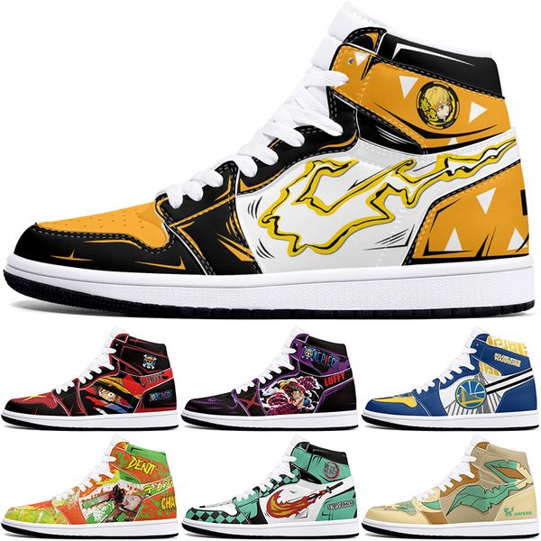 

New diy classics customized shoes sports basketball shoes 1s men women antiskid damping anime Versatile fashion customized figure sneakers 415610