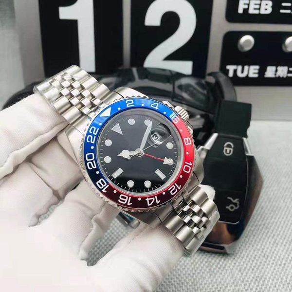 

mens watches 40mm automatic mechanical watch blue red ceramic sapphire super luminous swimming fashion business wristwatch montre de luxe0, Slivery;brown