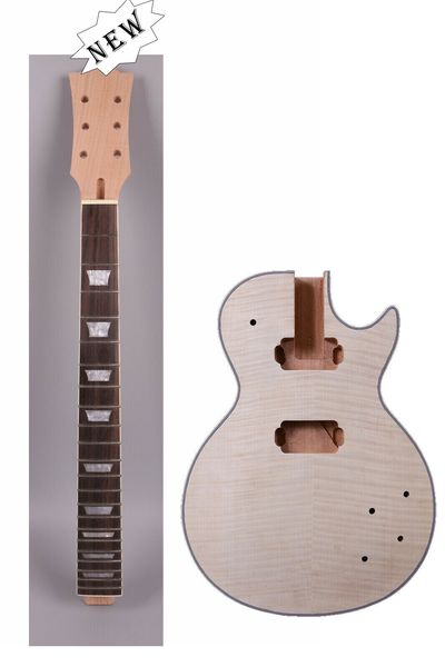 

1set guitar kit guitar neck 22fret 24.75inch guitar body mahogany binding side