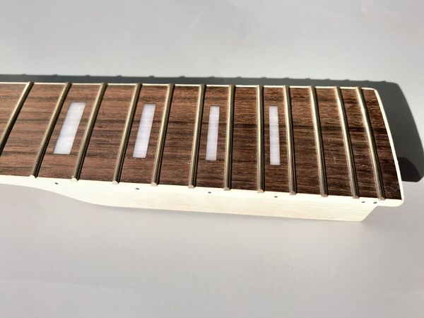 

bass guitar neck maple 24fret 30inch rosewood fretboard block inlay diy paddle