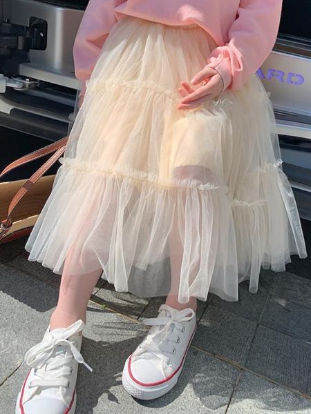 

skirts springsummer children's clothing girls' net fluffy half skirt baby pleated little fairy half skirt 230406, Blue