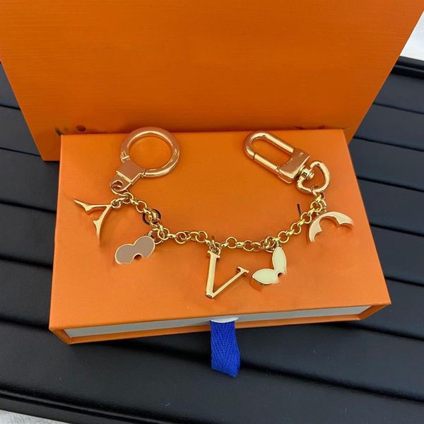 

keychain luxury designer brand key chain men car keyring women buckle keychains bags pendant exquisite gift with box 228i, Silver