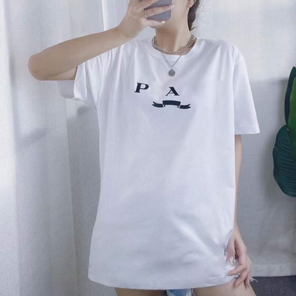 

2023 designers t-shirts women tees apparel casual chest letter fashion short sleeve t-shirt white black fringe clothing ladies tees street