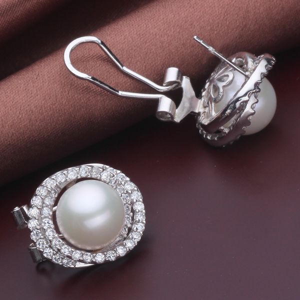 

ear cuff wedding natural clip pearl earrings for women white big 925 silver earring jewelry brincos pendientes birthday gift 230406
