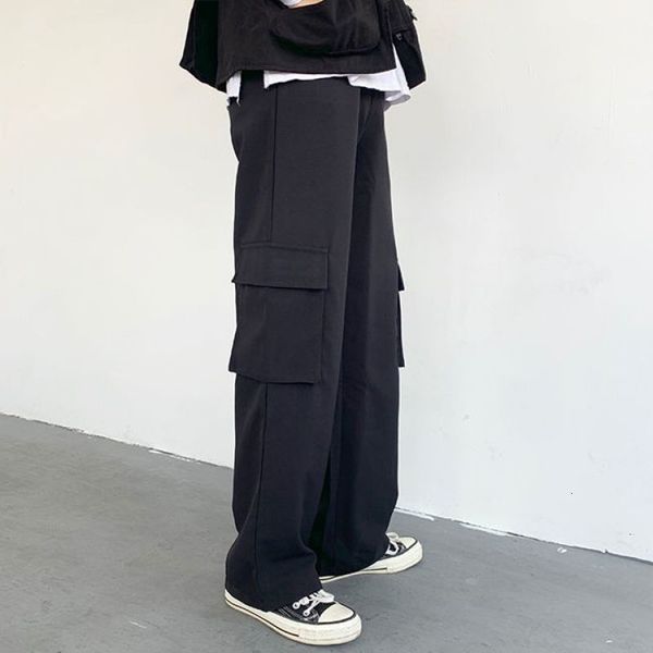 

men's pants wide leg cargo pants harajuku men's oversized pants street clothing fashion technology clothing casual ankle length me, Black