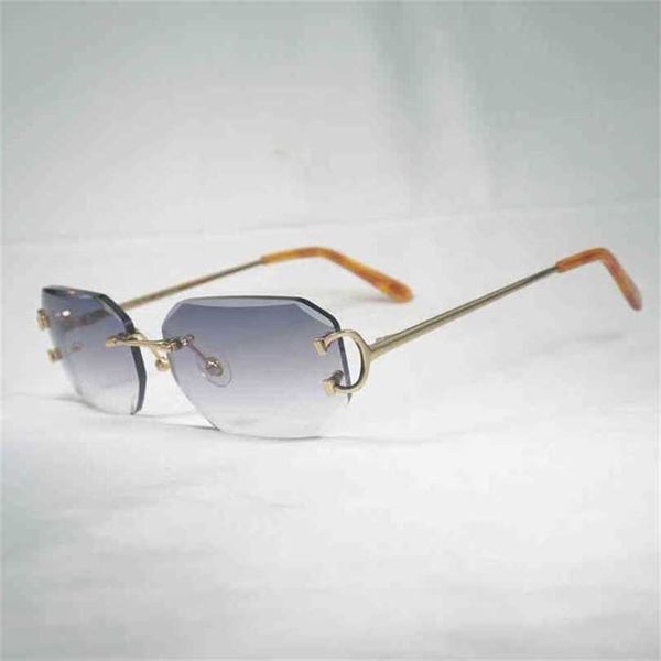 

2023 designer glasses finger random wire sunglasses men eyewear women for summer diamond cut clear glass metals frame oculos gafas factory d, White;black