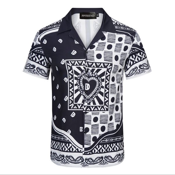 

mens designer shirts brand clothing men shorts sleeve dress shirt hip hop style cotton 104160, White;black