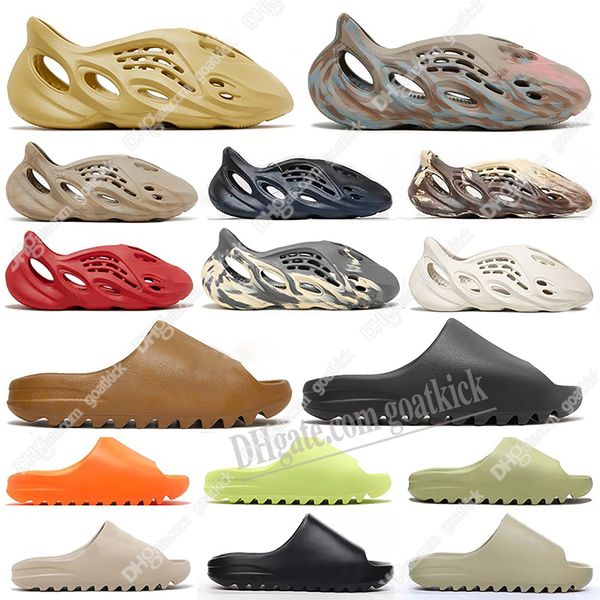 

designer slippers men woman slider vermillion mineral blue onyx pure sandals slide slipper foam ochre runr bone resin clog desert ararat run, Black