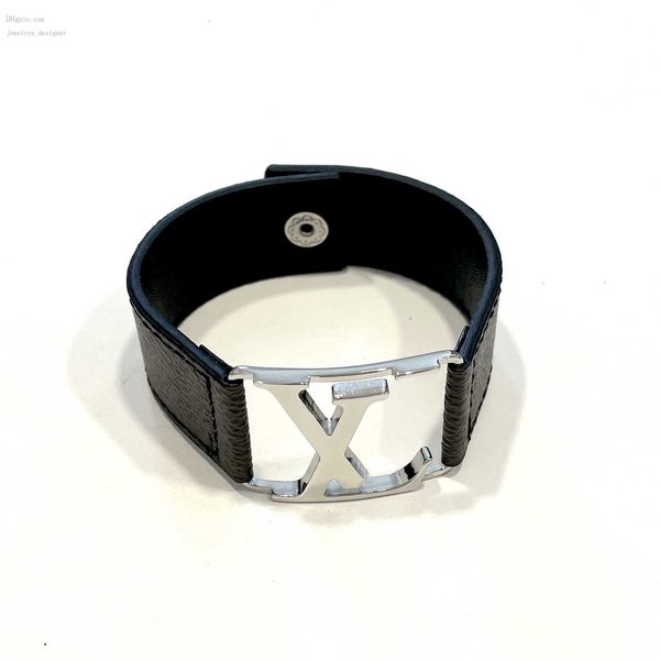 

designer bracelets designer jewelry silver black leather bracelets men charm bracelet for women wide hand strap brown flower pattern gold st, Golden;silver