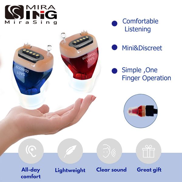 

ear care supply rechargeable hearing aids mini noise reduction adjustable sound amplifier wireless device for elderly audifonos drop 230406