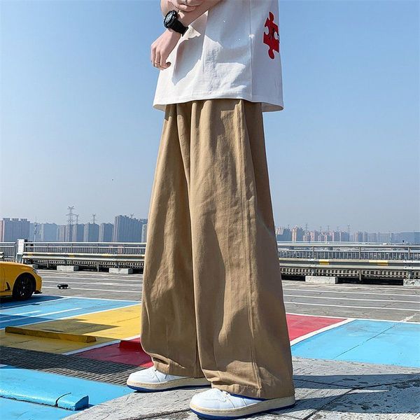 

men s pants harajuku cotton wide leg oversize casual baggy sweatpants streetwear long for men straight trousers 230407, Black