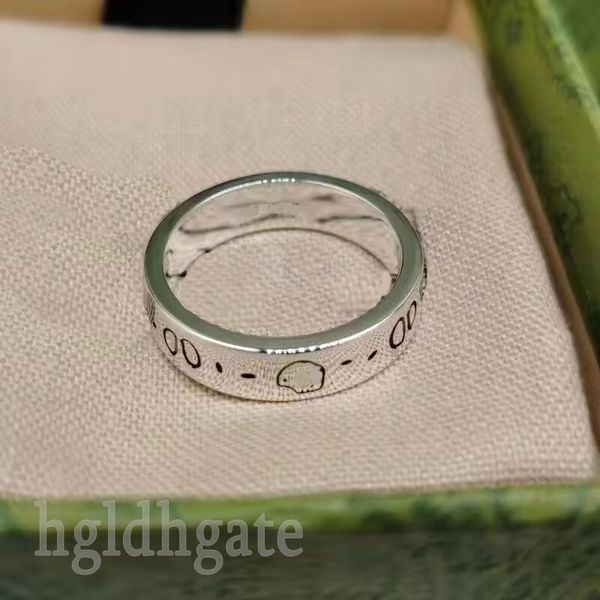 

beautiful wedding ring fashionable designer rings man ghost double letter unique 9mm jewelry women black skull men love luxury ring plated s, Silver