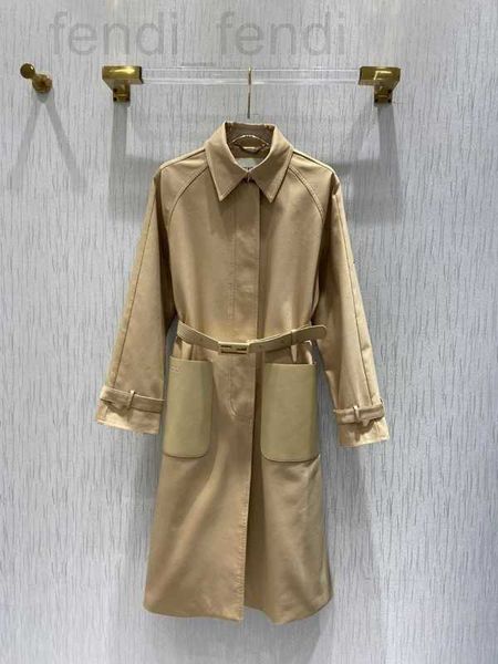 

women's cape designer 21 early autumn new leather pocket belt medium long windbreaker mmdj, Black