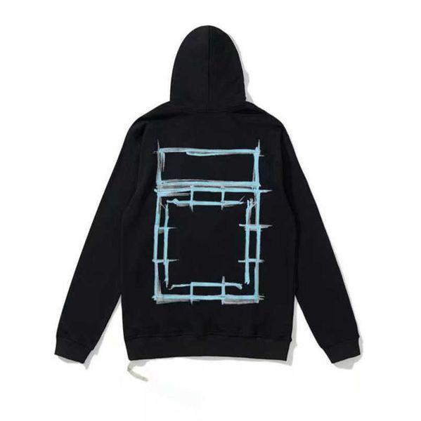 

men's fashion luxury sweatshirts offs autumn winter pullover shirts hoodies designers women sweater men arrow cross letter print hoodie, Black