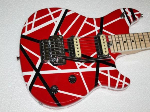 

drgr edward van halen guitar cherry burst color finished with floyd rose tremolo and quilt flame shipping458456