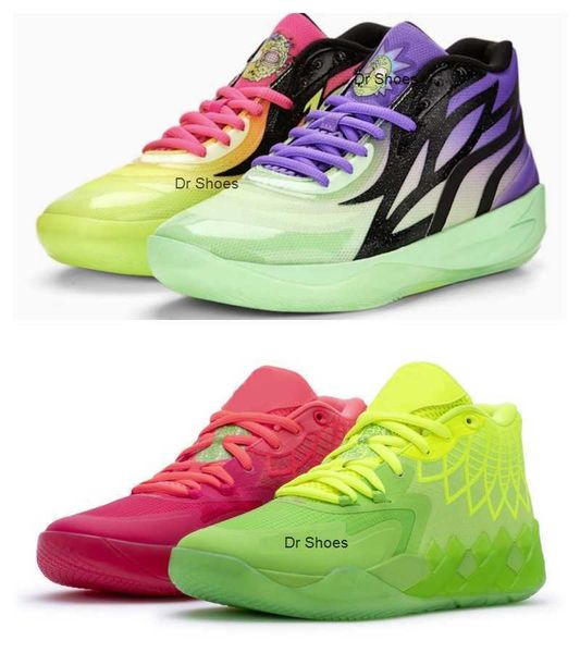 

lamelo ball mb02 mb1 rick morty basketball shoes men women kids sneakers for sale queen city sport shoe trainner sneakers us4.5-us12, Black