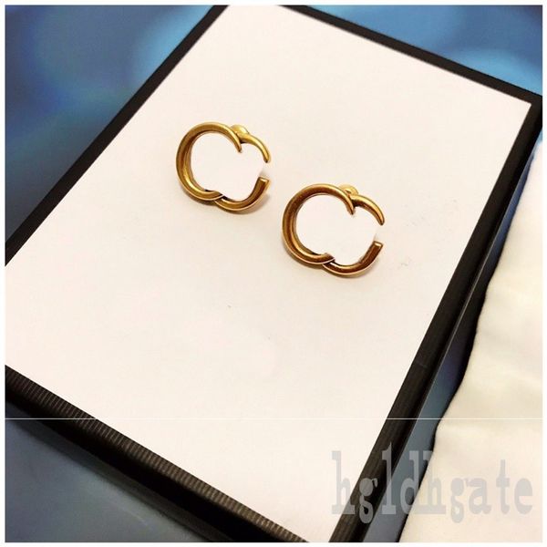 

retro mens luxury studs earrings designer for women fashion lady chic retro g double letter shape classic alloy ohrringe jewellry plated gol, Golden;silver