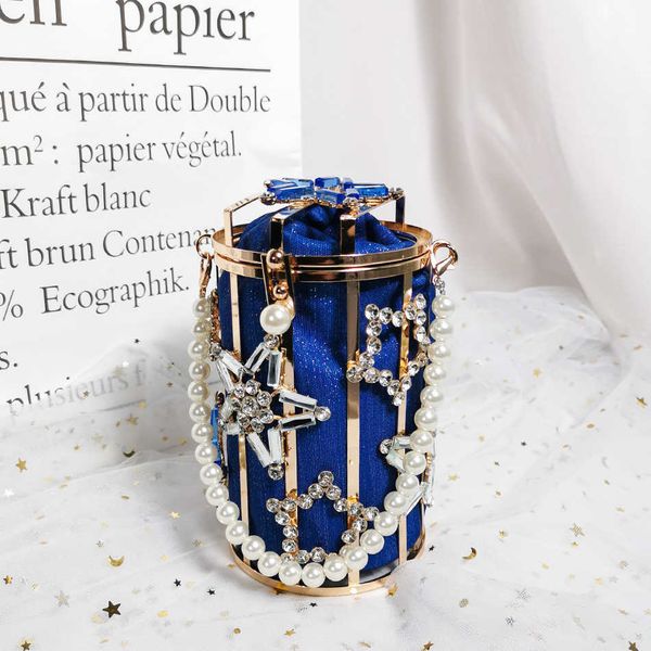 

evening bag crystal rhinestones star clutch bag round pearl hollow out purse la