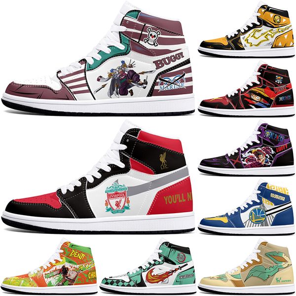 

New diy classics customized shoes sports basketball shoes 1s men women antiskid damping anime Versatile cool customized figure sneakers 415852