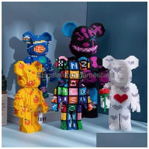 

Blocks Blocks Half Anatomy Bear Nano Building Cartoon Colour With Der 3D Model Creative Micro Diamond Bricks Toys For Children Drop De Dhpr8, Multicolor