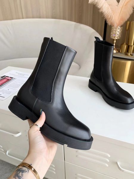 

designer boot platform boots elastic webbing women shoes bottegas outdoor martin ankle luxury anti-slip wave colored rubber outsole 2023 tir, Black