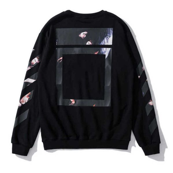 

offs luxury fashion men's sweatshirts brand pullover shirts hoodies designers women sweater men arrow cross letter print hoodie hip hop, Black