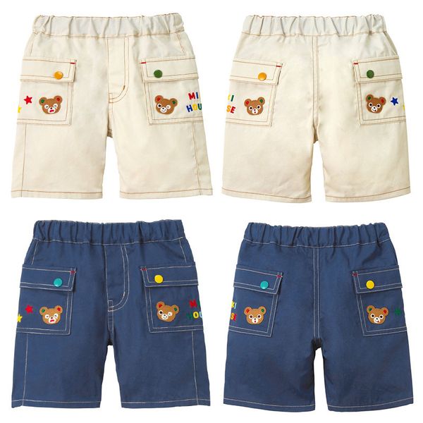 

shorts summer boys short pants cartoon bear embroidery casual s roupa infantil pra menino pantalones kids clothes boys 230406, Black