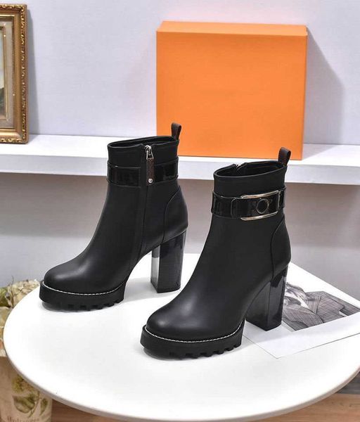 

23 luxurious brand womens boots high heel 9.5cm ankle booties martin winter outdoor size 35-42, Black