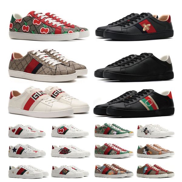 

leather designer mens womens casual shoes bee ace sneakers low shoe with box sports tiger embroidered red green red black stripes wonderful