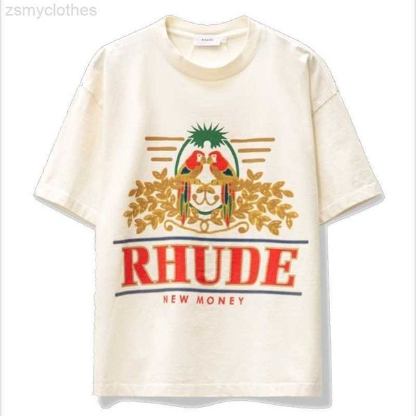 

t-shirts for men rhude men's summer fashion printed cotton short-sleeved t-shirt, White;black
