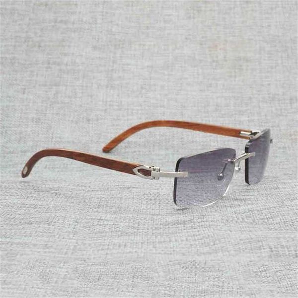 

2023 designer glasses new natural black white buffalo horn sunglasses men rimless square wooden clear glasses frame vintage for club outdoor, White;black