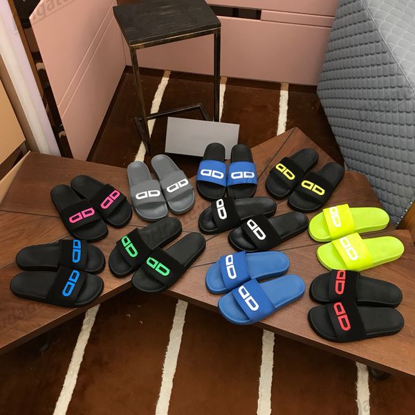 

designer shoe slipper for women men summer luxury outside comfort flat pool slide sandal rubber with 3d beige black letter double b sandal