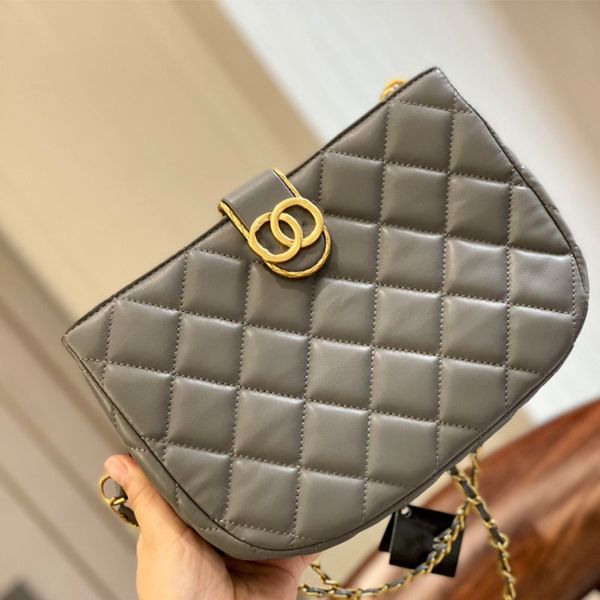 

luxury crossbody bag women's chain clutch flap handbag wallet plaid swan fleece wallet double letter solid high waist half round plaid