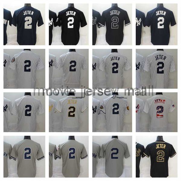 

2 derek jeter baseball blank 2023 stitched jerseys men women youth size s--xxxl, Blue;black