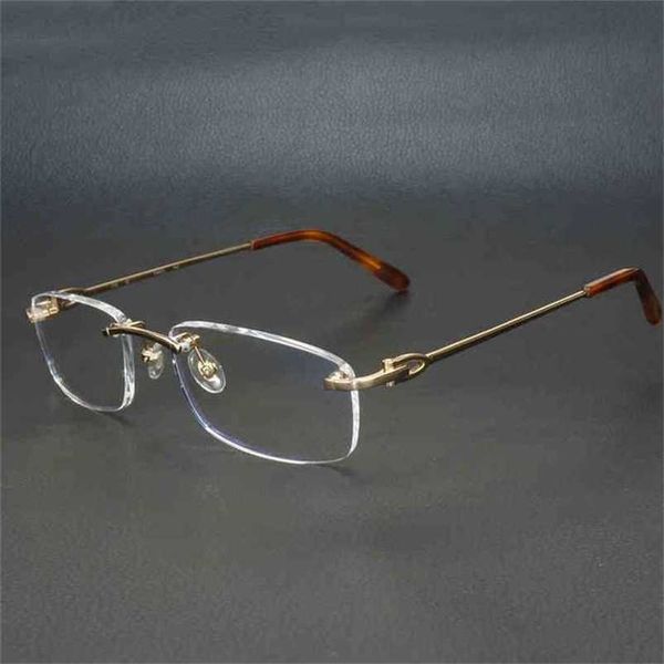 

2023 designer glasses metals square clear men's glasses random women's glass optical frame for computer 9011, White;black