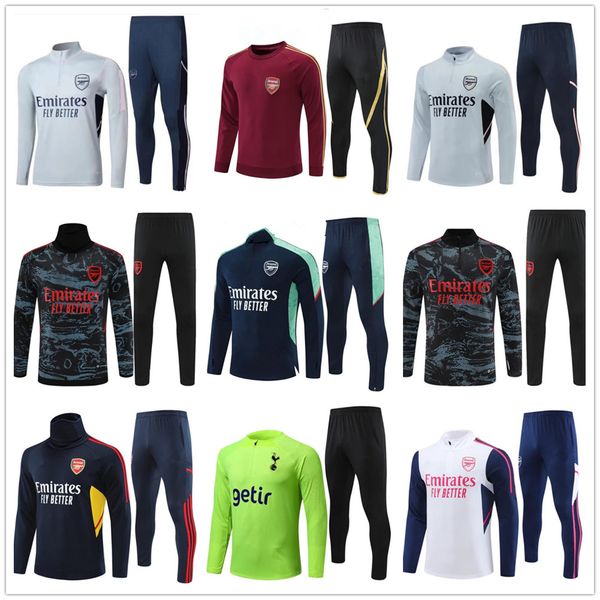 

22/23/24 football soccer tracksuit jerseys tracksuit gunners training suit odegaard thomas tierney smith rowe transport men kids kit soccer, Black