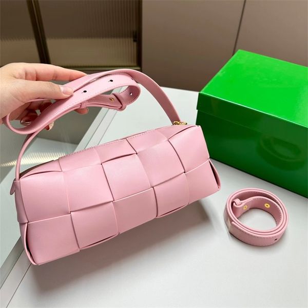 

crochet brick bags designer bag woman shoulder bag rectangular leather purse triangle luxury handbag 2 straps 5a quality 2023