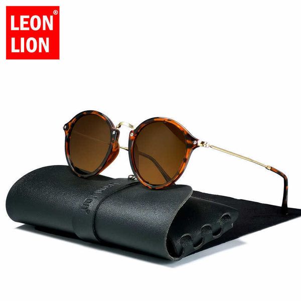 

sunglasses leonlion 2023 round retro sunglasses men brand designer eyewear for men/women vintage glasses men luxury oculos de sol feminino p, White;black