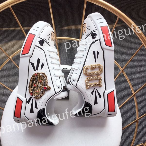 

2023 luxury calfskin womens sneakers shoes leather trainers famous comfort outdoor trainers men's casual walking, Black