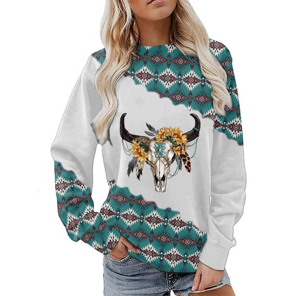 

women s hoodies sweatshirts cross border women s round neck 3d digital printing sweater national style pullover casual comfortable spring 23, Black