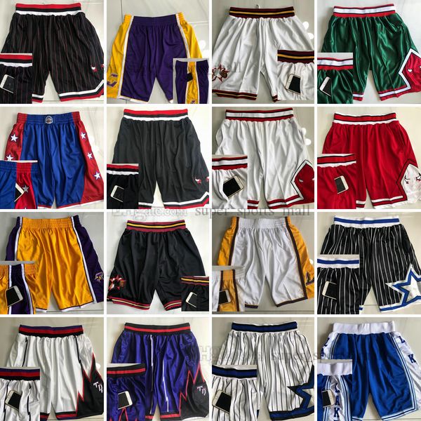 

basketball shorts sport wear with pocket on side big face mitchell and ness all team short sweatpants men fashion style mesh retro good qual, Black