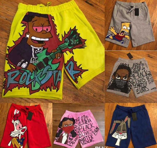 

summer men cotton shorts fashion multicolor mens cartoon print short pants desinger clothing plus size s-3xl, White;black
