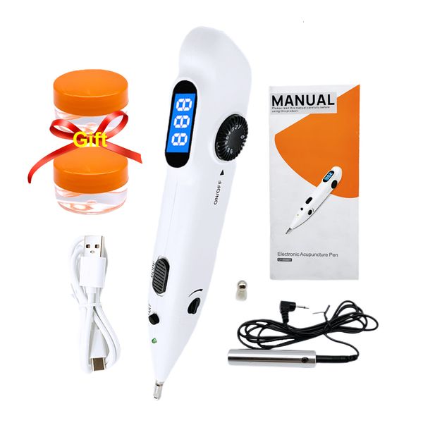

back massager electronic acupuncture pen tens point detector lcd display laser therapy heal massage acupoint muscle stimulator device gels u